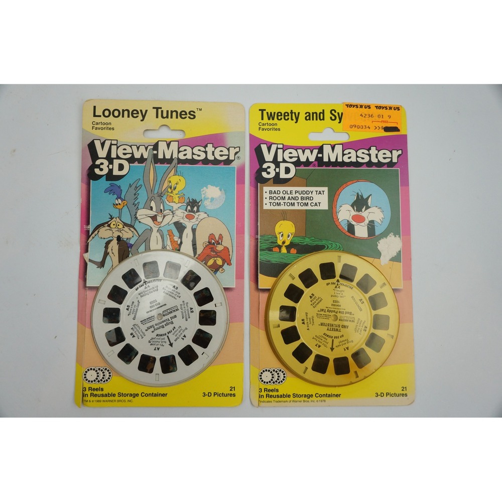 View-Master Looney Tunes Tweety and Sylvester 3-D Reel Sets Lot of 2 Good